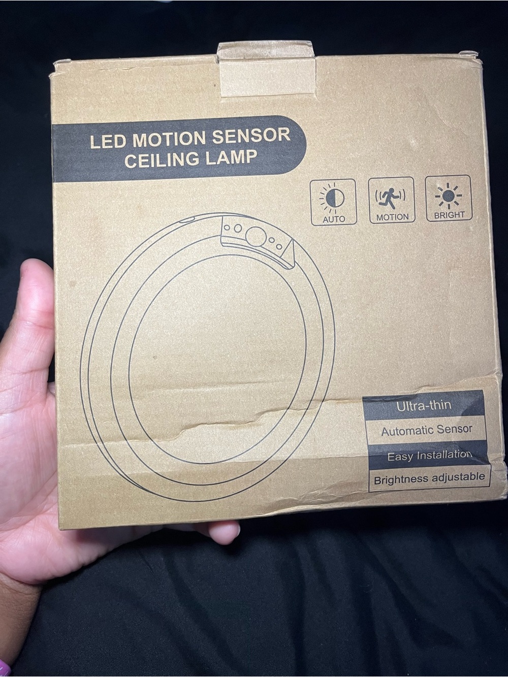 White LED Motion Sensor Ceiling Light with Remote - Picture 3 of 7